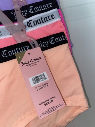 JUICY COUTURE JC4385~ 5 Pack SIGNATURE WAIST COMFY SEAMLESS HIPSTER PANTIES L