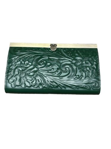 Patricia Nash Cauchy Wallet/Clutch, Tooled Leather~SoftGreen~P329244~MSRP$119