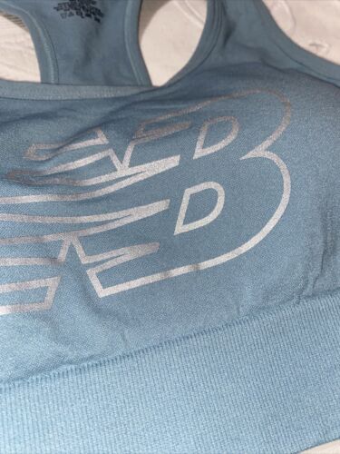 NEW BALANCE Medium Impact Sports Bra Style # 111048 Size XXL Smoked Blue CUTE