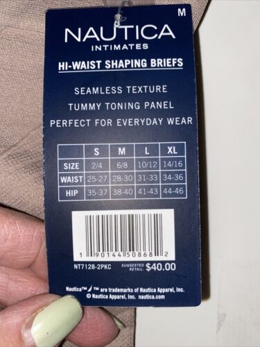 NAUTICA INTIMATES NT7128 2PK-M SEAMLESS HI WAIST SHAPING BRIEF PANTIES GREAT FIT