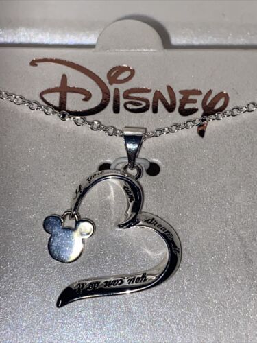 Disney LA Rocks Mickey Mouse “Dream It Do It” NIB Fine Silver Plated Necklace