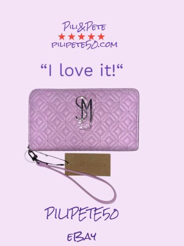 STEVE MADDEN WALLET WRISTLET PINKIE BANGELO SMOOTH TEXTURED SILVER ZIPPER