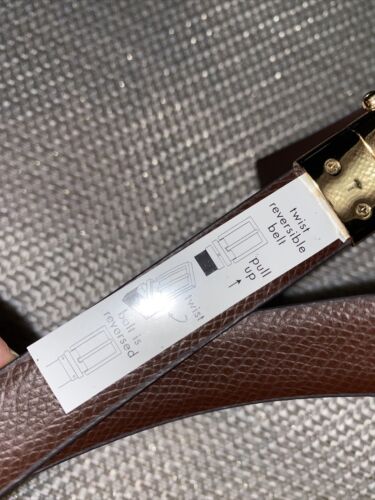 MICHAEL KORS BELT REVERSIBLE VANILLA/BROWN PRINTED MK LOGO "SKINNY" LOGO BUCKLE!