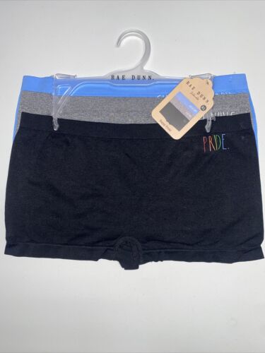 Rae Dunn Boyshort Underwear Panties 3-Pair Seamless Size: XL- Multicolor~CUTE!