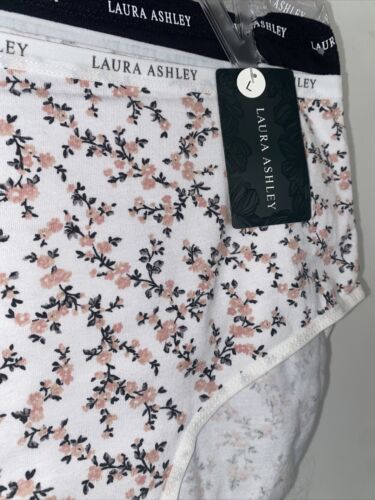 LAURA ASHLEY Intimates Cotton-Spandex Brief Panties~Size L~5 pair Style LS9221