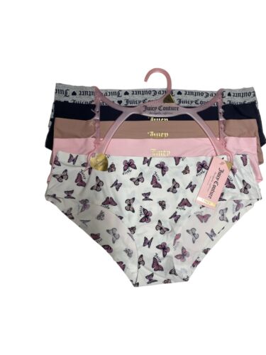 Juicy Couture 5 Pack Intimates Hipster No Panty Lines ~ Multicolor~ Logo Prints!