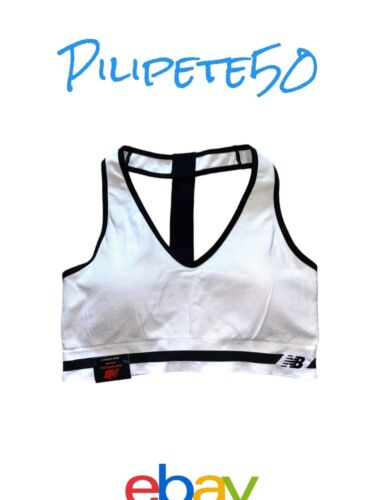 New Balance Medium Impact Sports Bra Style 7462 White/Black Size XL NEW