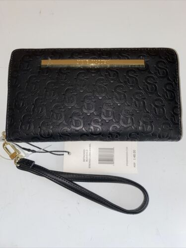 STEVE MADDEN WALLET WRISTLET BLACK STAMPED LOGO VERY DIFFERENT!!