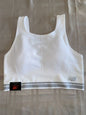 New Balance Sports Bra Style R000387 Medium Impact~White/Silver LARGE~SUPER CUTE