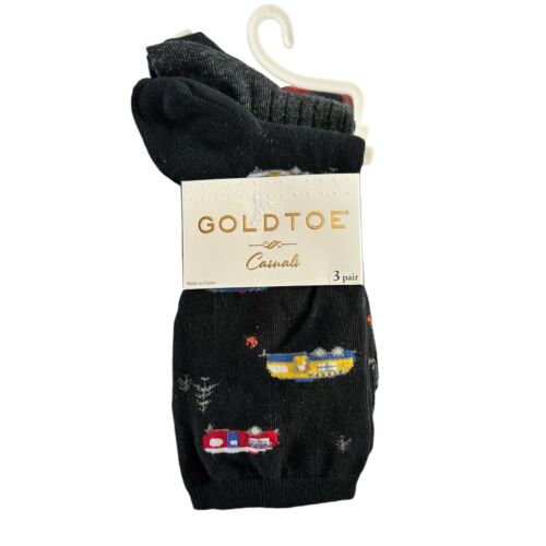 Gold Toe CASUALS Socks 3 Pairs (Women's Size 6-9) Multicolor Cute Designs  NEW