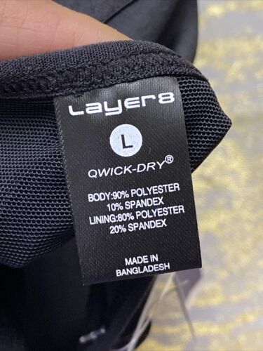 LAYER 8 MAXIMUM SUPPORT SIZE LARGE SPORT BRA FITTED Bl/SilverFront Zipper-NEW