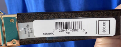 MICHAEL KORS BELT REVERSEABLE FLORAL/CHOCOLATE MK LOGO WITH GOLD MK BUCKLE
