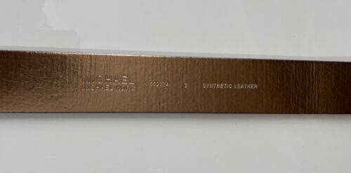 MICHAEL KORS BELT BROWN MK LOGO PRINT WITH GOLD BUCKLE WITH STUDDED LOOP "RETRO"