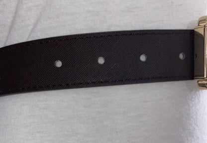 MICHAEL KORS BELT REVERSIBLE BROWN/WHITE MK LOGO LARGE