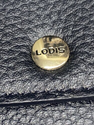 LODIS Black Kate Classic Pebbled Leather RFID Slim Large Flap Snap Wallet~UNIQUE