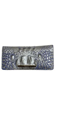 Brahmin Ady Wallet Eggshell Melbourne~Genuine Leather~Silver, Blue ~Gold  NWT