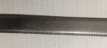 MICHAEL KORS BELT REVERSIBLE NICKEL/BURGUNDY SKINNY With MK LOGO CIRCLE BUCKLE