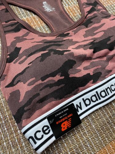 New Balance Medium Impact Sports Bra Camo 116722 Multi/Black/White Size XLARGE