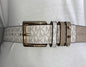 MICHAEL KORS BELT VANILLA MK LOGO WITH TRIPLE BELT LOOP WITH GOLD BUCKLE