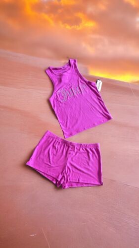Juicy Couture Sleepwear 2pc Set JC959SP Size XL~ Pink With Rhinestones NWT~SEXY!