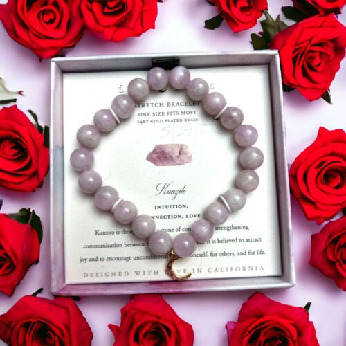 LUNA NORTE KUNZITE STRETCH BRACELET~Intuition, Connection, Love~LAVENDER SHADES!