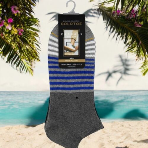 GoldToe Men's 3-PK Signature Collection Casual No Show Socks Size Large 6 - 12.5