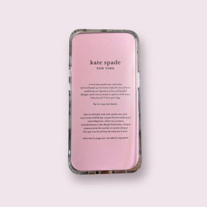 Kate Spade Case iPhone ~13 & 14~ Floral Hollyhock With Rhinestones Magsafe Beaut