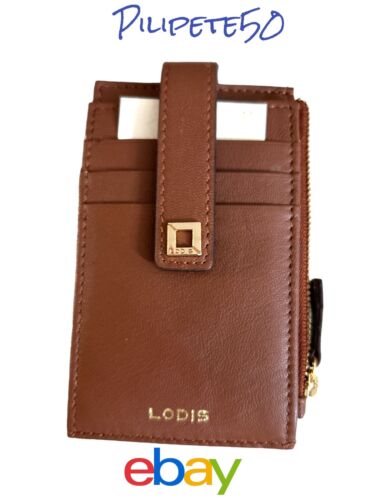 Lodis Wallet  Brown Julia Card Case RFID Protection Genuine Textured Leather