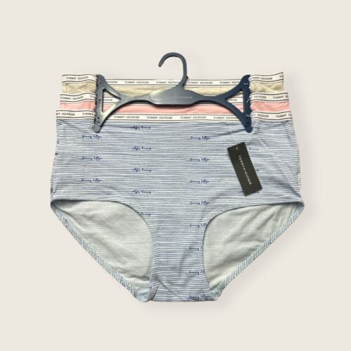 Tommy Hilfiger 3pcs~Soft Cotton Logo Mid-Rise Panties Sz. L~Multicolor~GREAT FIT