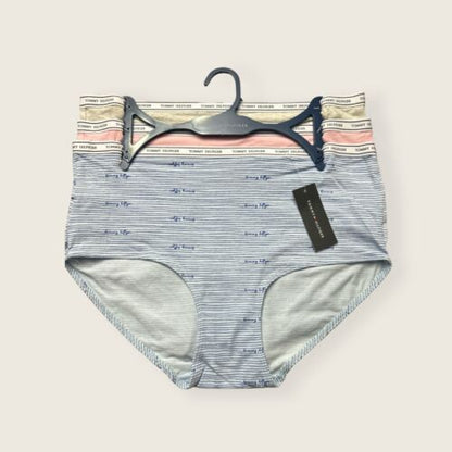 Tommy Hilfiger 3pcs~Soft Cotton Logo Mid-Rise Panties Sz. L~Multicolor~GREAT FIT