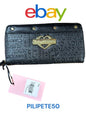 JUICY COUTURE WALLET ORGANIZER- CLUTCH EMBOSSED LOGO-GOLD STUDS & ZIP AROUND