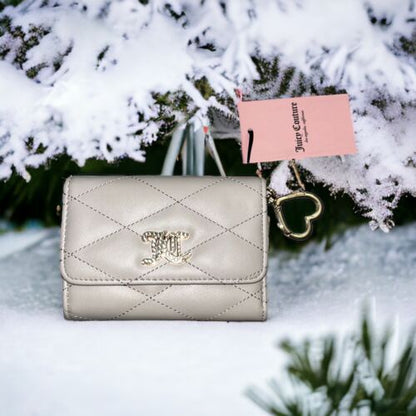 Juicy Couture Ivory Wallet CardHolder~JC Rhinestones Embedded~Trifold~CLASSY~NEW