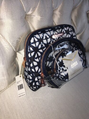 Aimee Kestenberg CHELSEA 3Piece INDIGO DYE DESIGNER Cosmetic Rose Gold Hardware