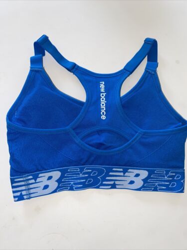New Balance Medium Impact Sports Bra~Style R000542 Sze L~ELECTRIC BLUE~REAR FIND