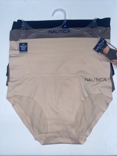 NAUTICA INTIMATES~Med~ NT7106 3PKD  SEAMLESS SHAPING BRIEF PANTIES GREAT FIT~NWT