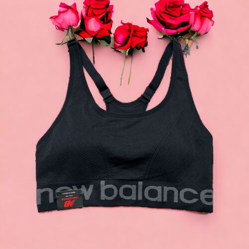 NEW BALANCE Medium Impact Sports Bra Style R000300~ Size XL~BLACK~ EXCELLENT FIT