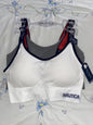 NÁUTICA 2PACK INTIMATES NT7348 WHITE/GRAY LOGO BRAS SIZE L BEAUTIFUL !!!