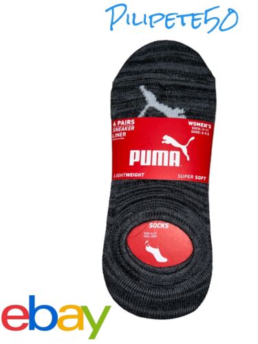 PUMA Women's No Show Sneaker Socks 6-Pairs Size 5-9.5 Lightweight Super Soft