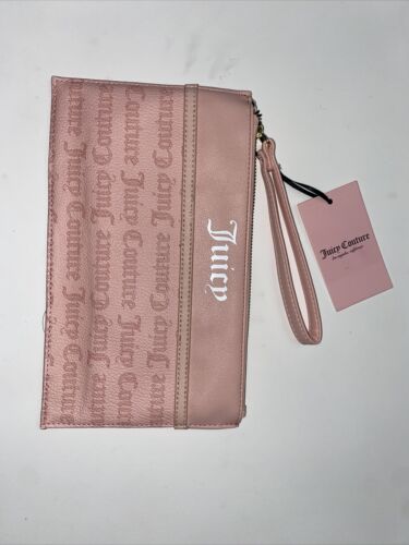 Juicy Couture~Shout It Out Wristlet-Organizer-Macaroon Logo Pink ~ REAR FIND!