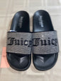 JUICY COUTURE WANDER SLIDE SANDALS FLIP FLOPS BLACK 8 M ~ NWT~ RARE FIND!