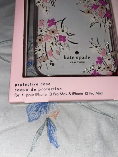 Kate Spade iPhone Case 13 ProMax & 12 ProMax Floral Metallic Rhinestones NIB