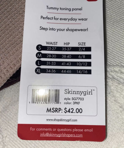 Skinnygirl Shaping Seamless Briefs Size M~3  pair Style SG7703~TAMES YOUR TUMMY!