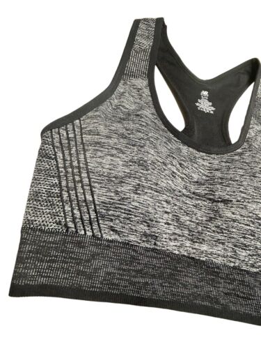 New Balance Medium Impact Sports Bra Style # 112002 BLACK/CHARCOAL Size XL~GREAT
