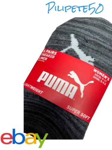 PUMA Women's No Show Sneaker Socks 6-Pairs Size 5-9.5 Lightweight Super Soft
