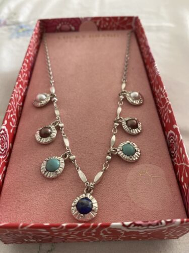 Lucky Brand Women's Semiprecious Accents Silver Plated  Necklace NIB