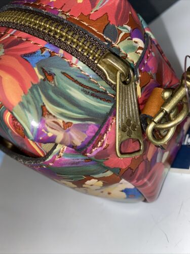 Patricia Nash REMINI LEATHER SUMMER ROSES TRAVEL BAG SMALL POUCH PURSE NWT ITALY