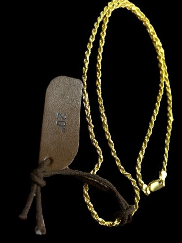 MATTEO 20" Italian Sterling Silver 925 Gold Plated Men Rope Chain~Lobster Clasp