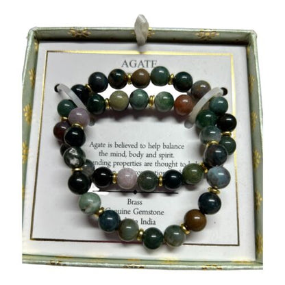 SHIVAM GENUINE GEMSTONE  AGATE 2 IN 1 BRACELET~HARMONY, CALM, GROUNDING~UNIQUE!