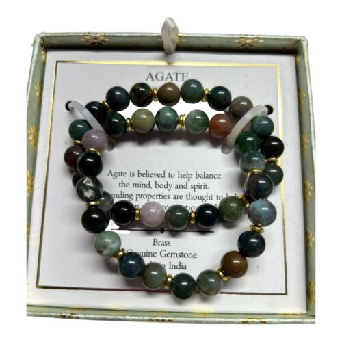 SHIVAM GENUINE GEMSTONE  AGATE 2 IN 1 BRACELET~HARMONY, CALM, GROUNDING~UNIQUE!