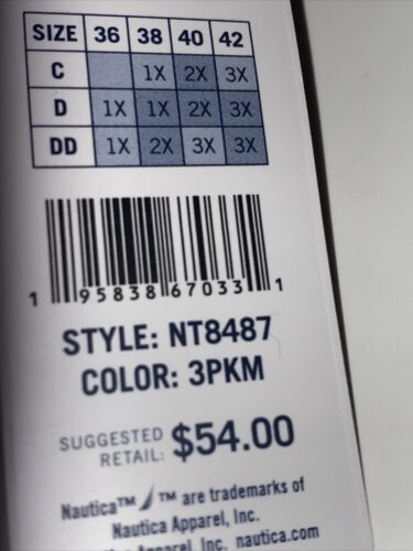 NÁUTICA 3 PACK INTIMATES LOUNGE COMFORT BRAS SIZE 1X STYLE NT8487 BEAUTIFUL!